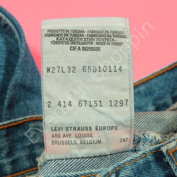 Vintage Levis 501 Jeans Womens 27 Blue Original Fit Denim 90s Deadstock - Picture 6 of 10